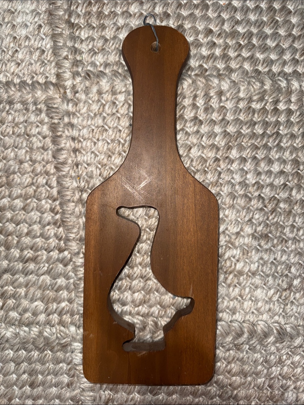 Longaberger Wooden Goose Decorative Wall Hanging Paddle  1980s